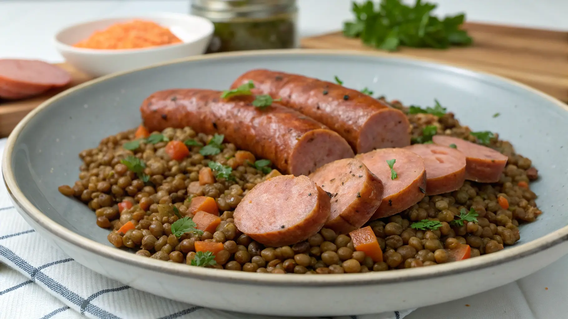 saucisse lentille