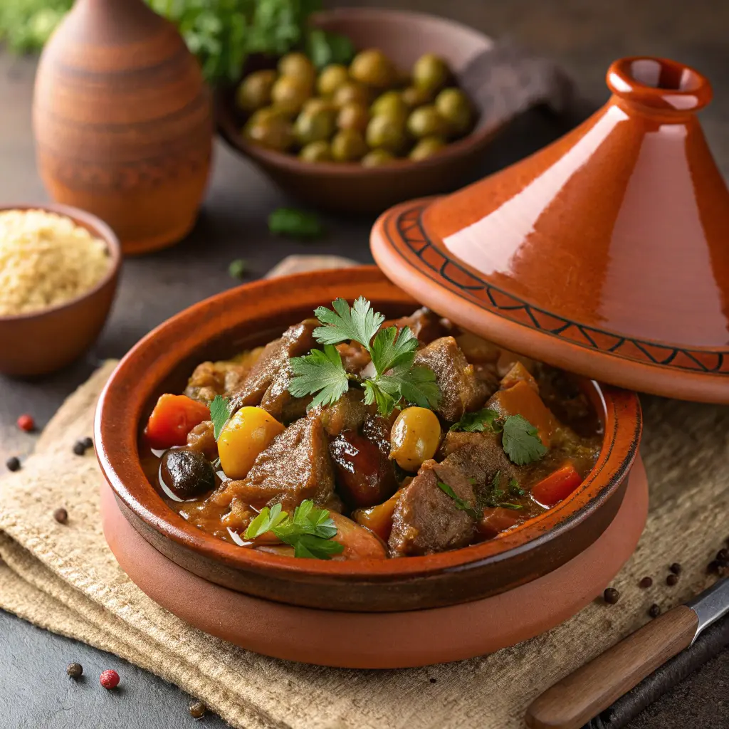Tajine marocain traditionnel tajine d'agneau